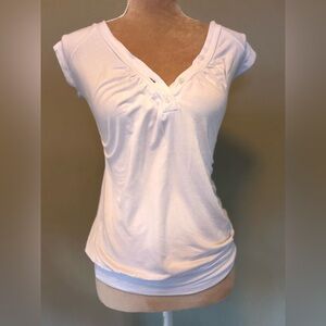 Sexy ruched V-cleavage top